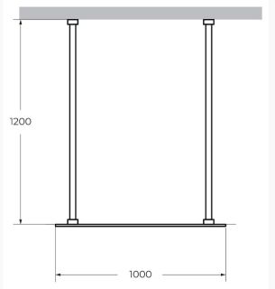 Душевая перегородка CEZARES LIBERTA-L-2-100-120-BR-Cr